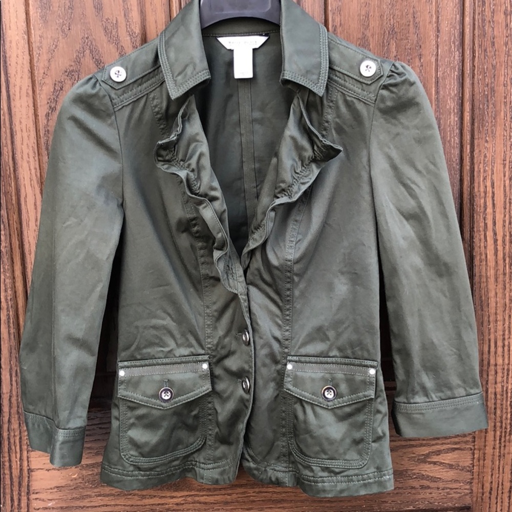 White House Black Market Army Green Blazer